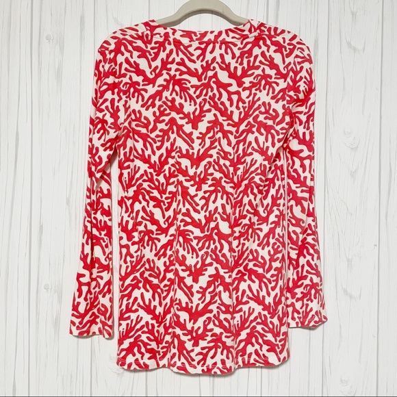 Lilly Pulitzer Odette Tunic Coral Top Size XS - Picture 6 of 7